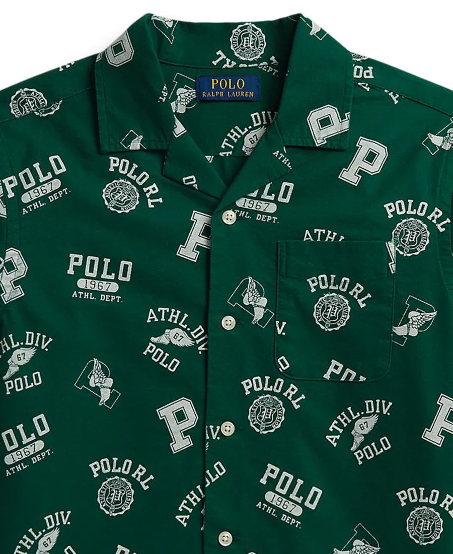 Рубашка-кемп с принтом Polo Ralph Lauren, #B7396 Athletic Division Toss Green — фото 3