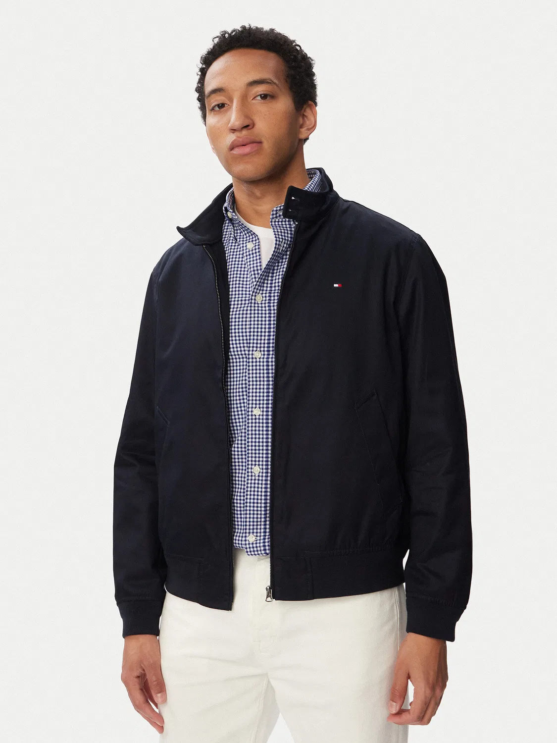 Мужская демисезонная куртка стандартного кроя Classic Harrington Tommy Hilfiger, темно-синий