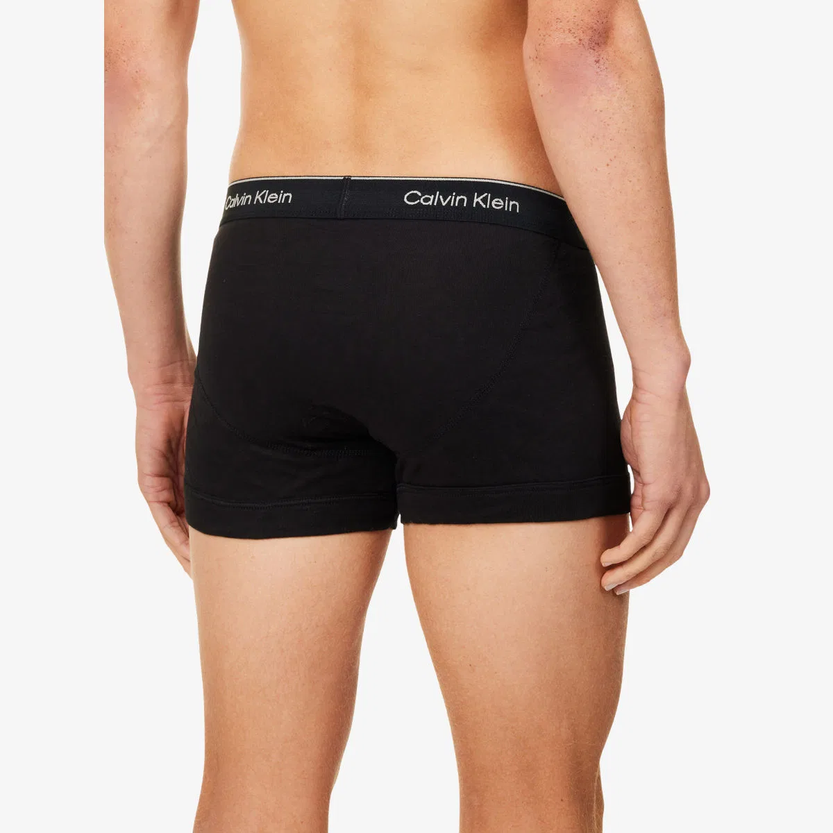 Комплект из трех хлопковых трусов с фирменным поясом Calvin Klein, черный — фото 3