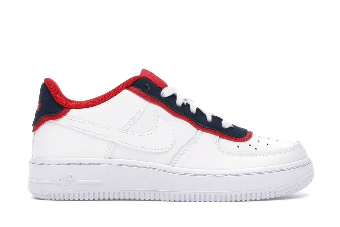 Детские кроссовки Nike Air Force 1 Low, White/Obsidian-University Red-White