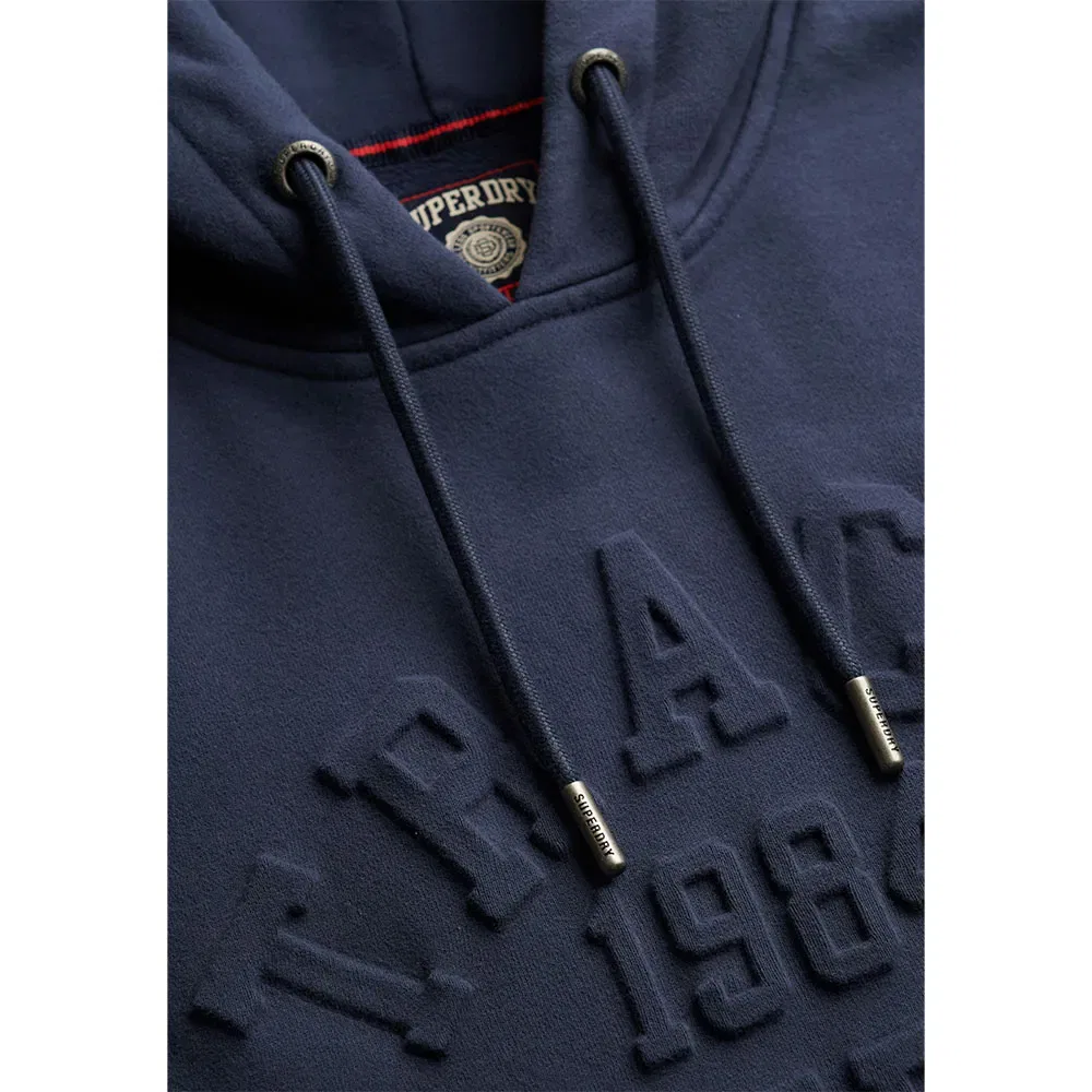 Худи Athletic Emboss Relaxed Fit Superdry, синий — фото 2