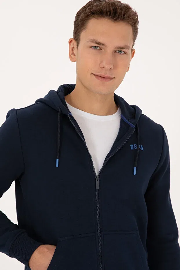 Мужской кардиган ribbed knitted U.S. Polo Assn., Navy Blue — фото 2