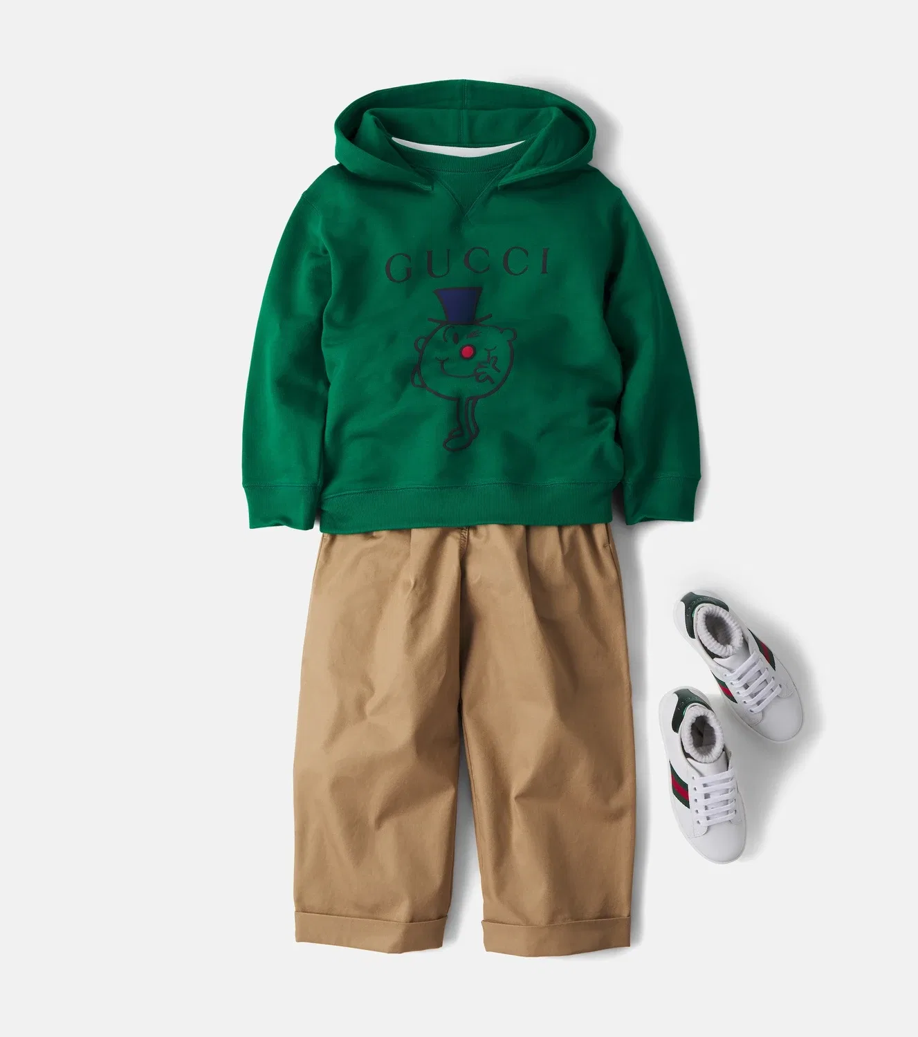 Худи с капюшоном хлопковое Mr. Men Little Miss Gucci Kids, зеленый — фото 2