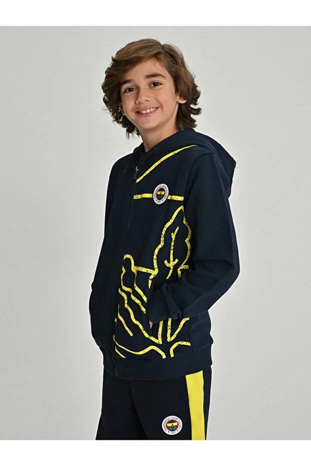 Детское худи для девочек с принтом Tribun All Over Print Sweat Fenerium, Fb Laci New — фото 2