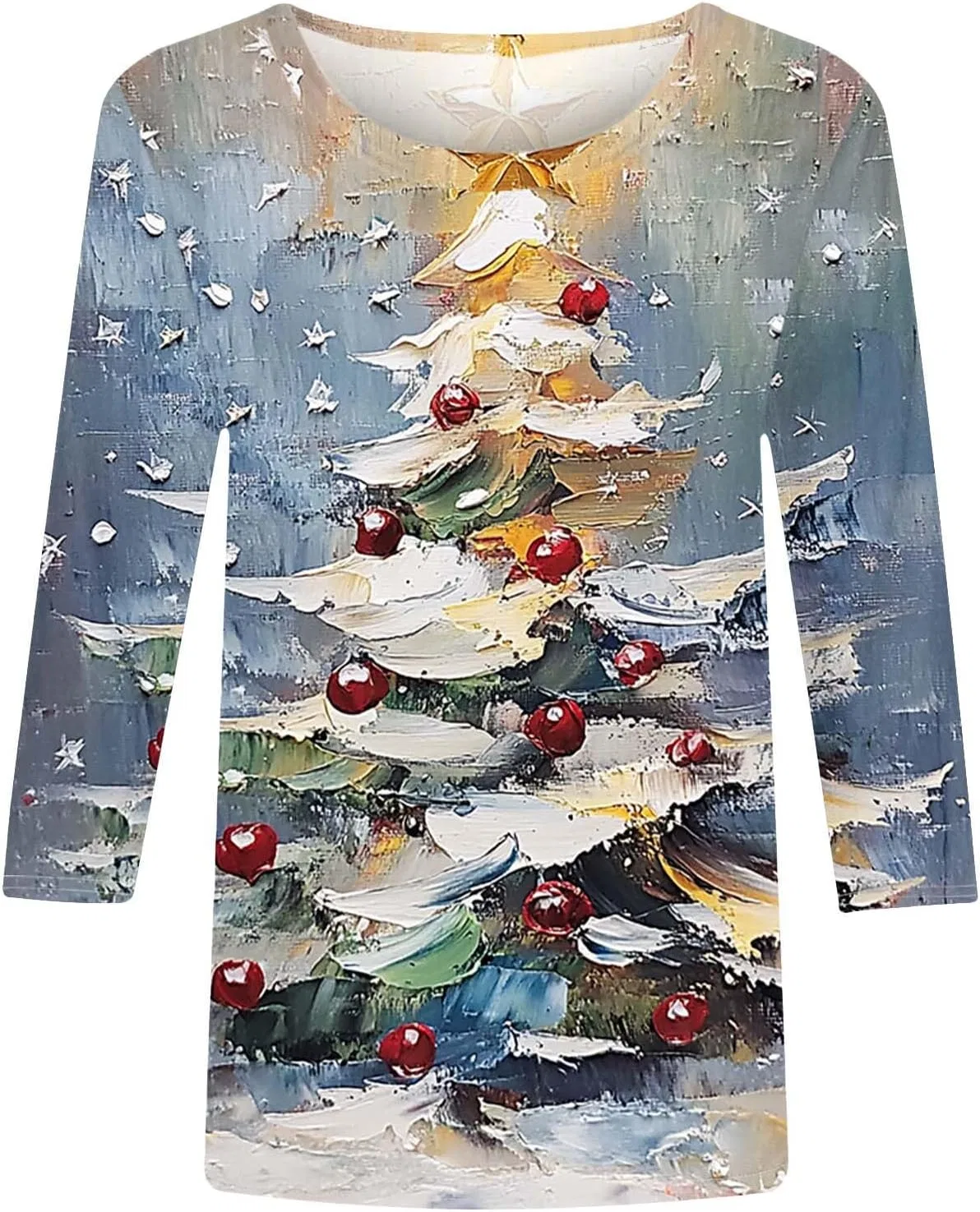 Женская футболка с рождественским принтом Christmas, Multicolor — фото 4