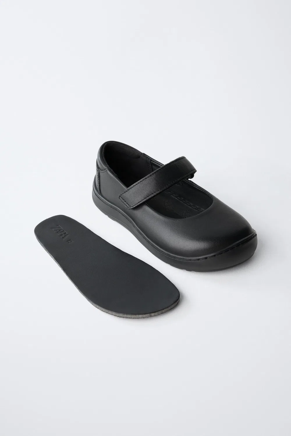Кожаные балетные туфли босого хода ZARA, Black — фото 4