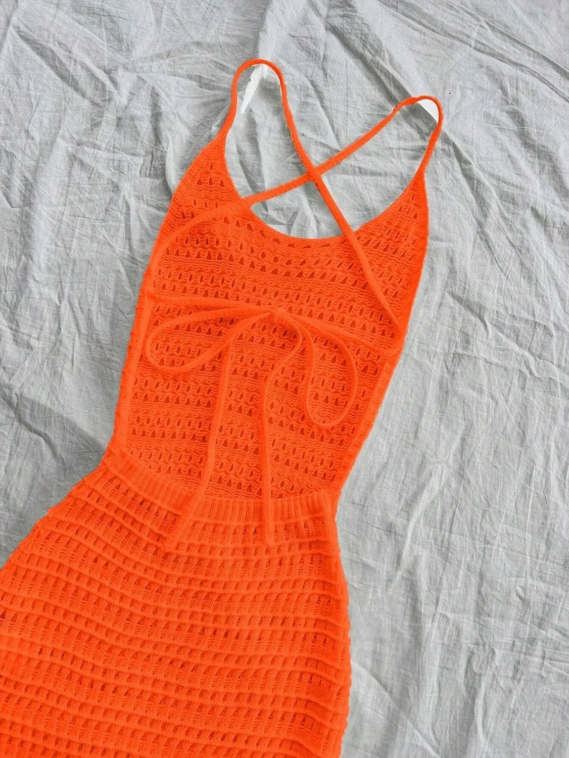 Женское длинное платье с открытыми плечами Bodycon, Orange — фото 3