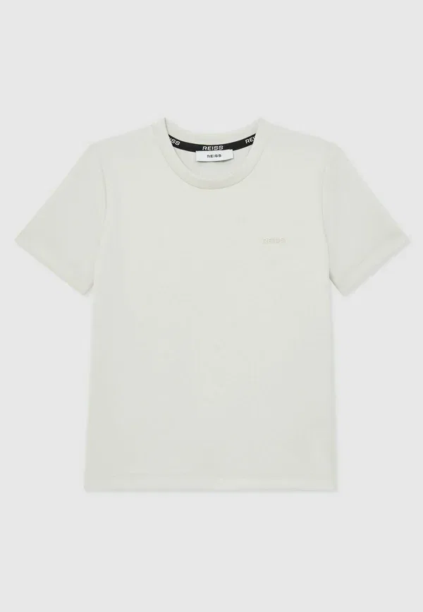 Футболка полиэстеровая Wesley premium interlock logo t-shirt Reiss, Stone, цвет stone — фото 4