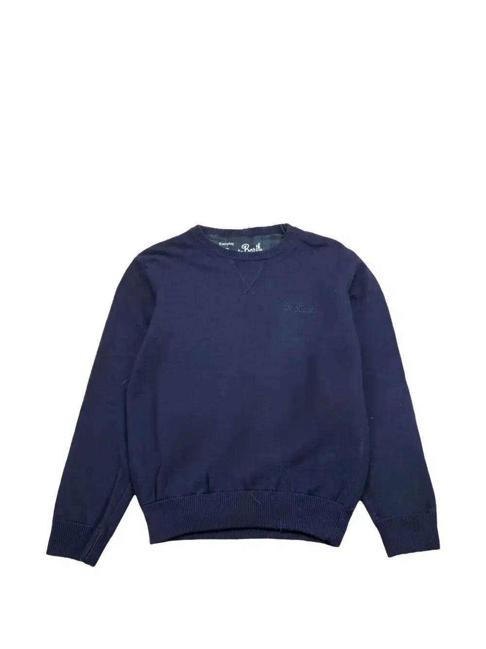 Шерстяной свитер с вышитым логотипом Mc2 Saint Barth Kids, синий