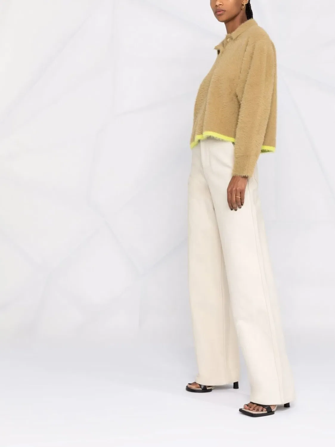Джемпер Neve с воротником поло Jacquemus, нейтральные цвета — фото 4