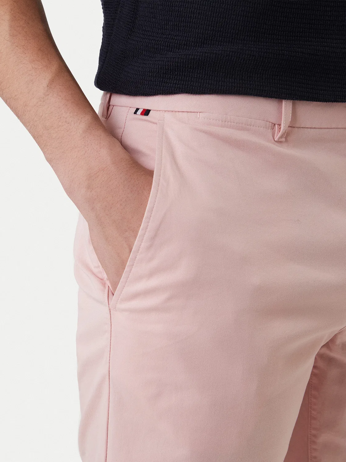 Мужские шорты из ткани приталенного кроя Denton Tommy Hilfiger, розовый — фото 4