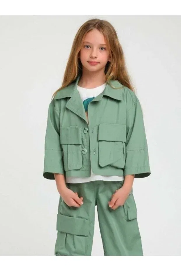 Детская куртка для девочек с длинным рукавом Zekids, Green