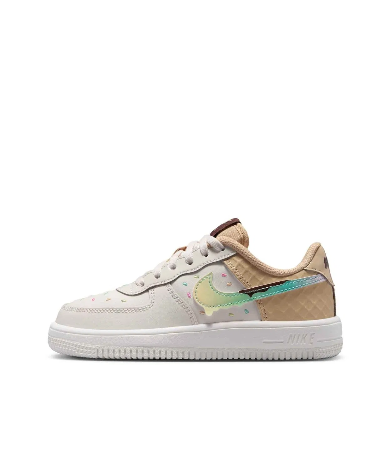 Детские кроссовки с кожаным верхом Nike Force 1 Low Little Kids' Shoes, Sail