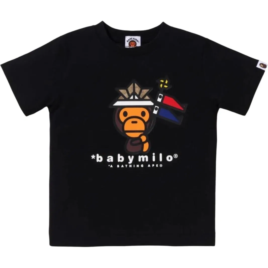 Детская футболка с коротким рукавом A BATHING APE, черный