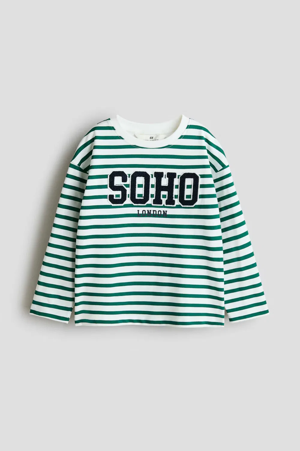 Рубашка с длинными рукавами и декоративным рисунком H&M, Dunkelgrau/Soho