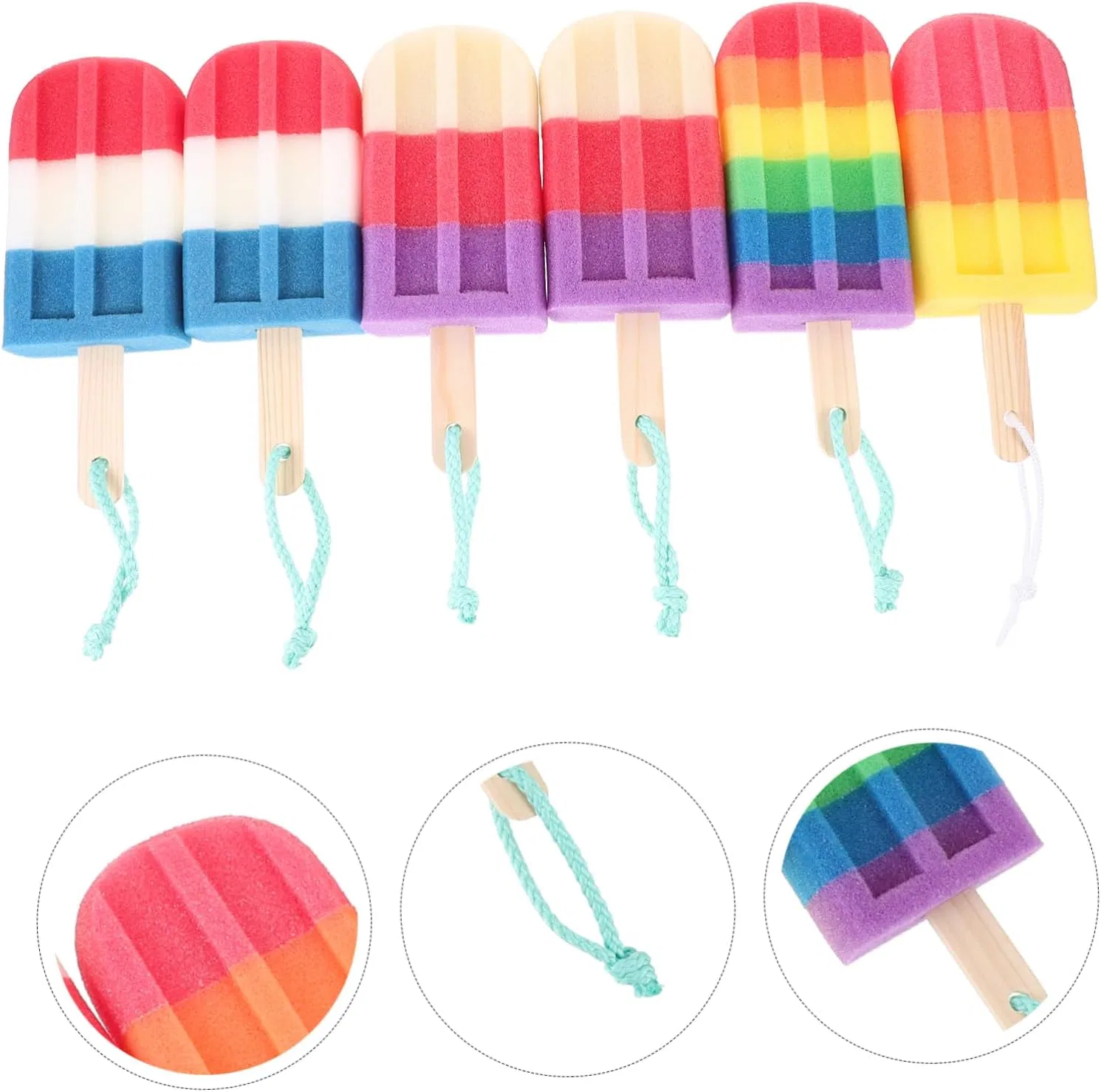 Мочалка для душа Ice Cream, Minkissy, набор 12 шт, 21x8.5x3.5 см — фото 4