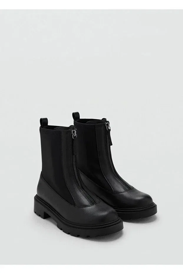 Детские ботинки для девочек с коротким каблуком Mango Kids, Black