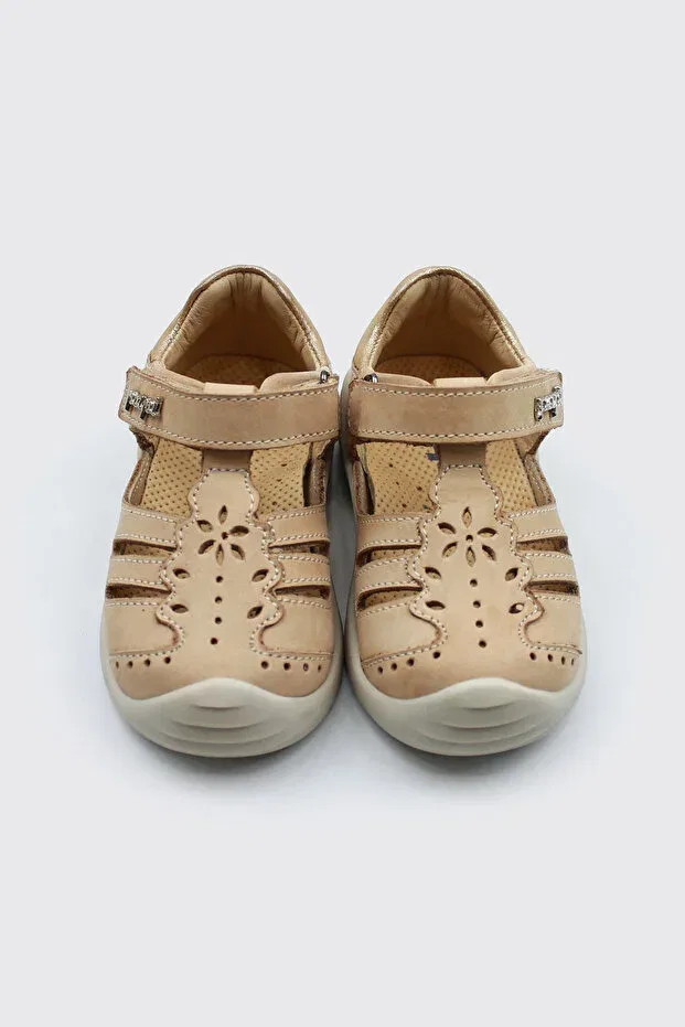 Детские туфли для начинающих ходить из натуральной кожи Canopus Papi Ayakkabı, Beige — фото 4