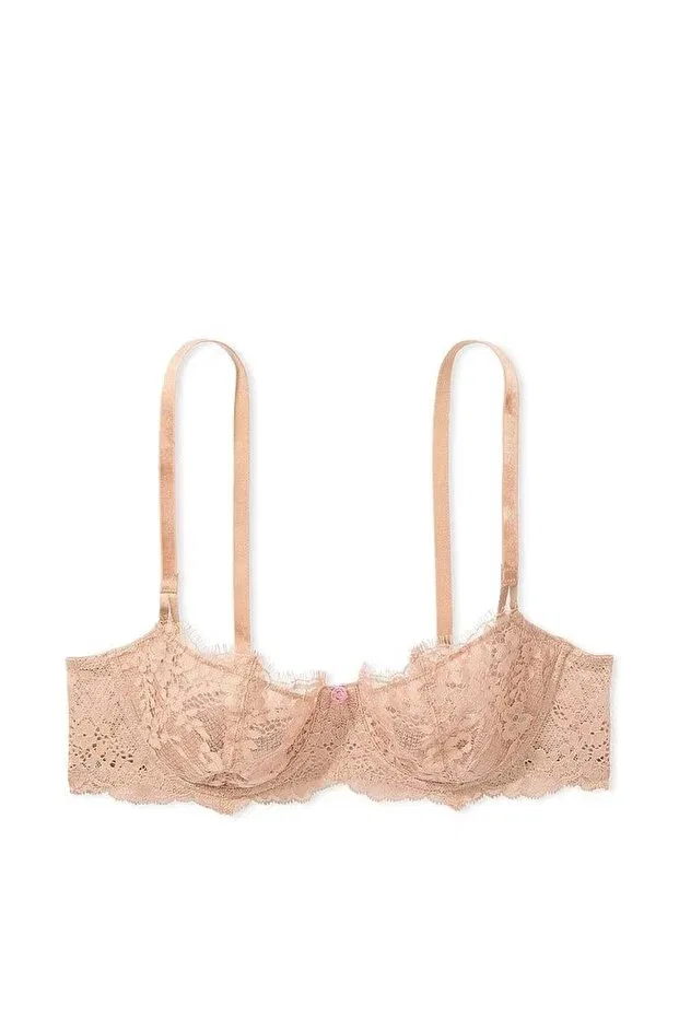 Женский бюстгальтер-балконет кружевной без поролона Wicked Victoria'S Secret, Praline — фото 2
