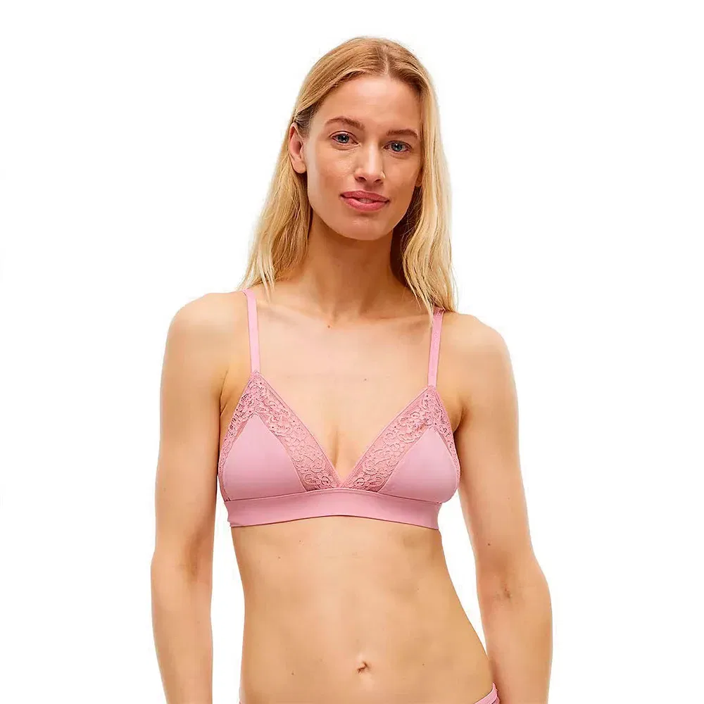 Женский бюстгальтер-треугольник с кружевной отделкой Tommy hilfiger, Pink