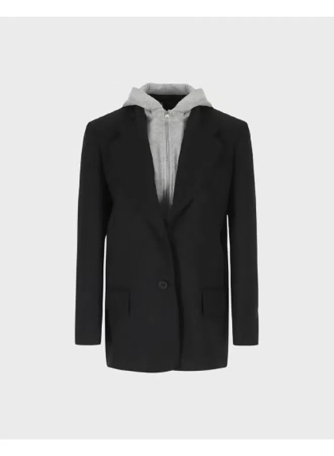 Комплект из двух предметов с наплечниками, гибридный жакет-худи, Zara, черный/серый