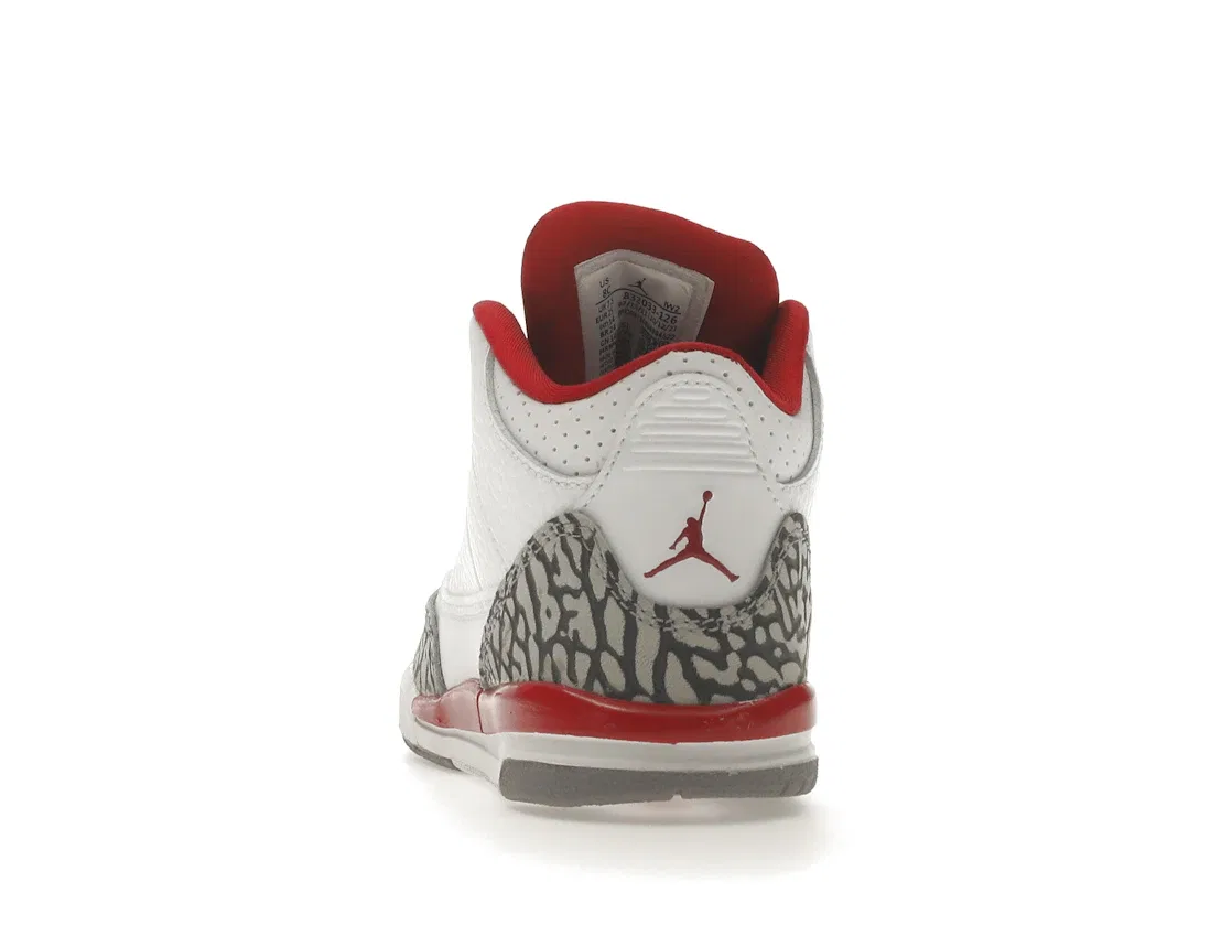 Детские кроссовки с принтом Jordan 3 Retro Jordan, White/Light Curry/Cardinal Red/Cement Grey — фото 4