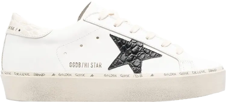 Кроссовки Golden Goose Wmns Hi Star White Black Crocodile, белый