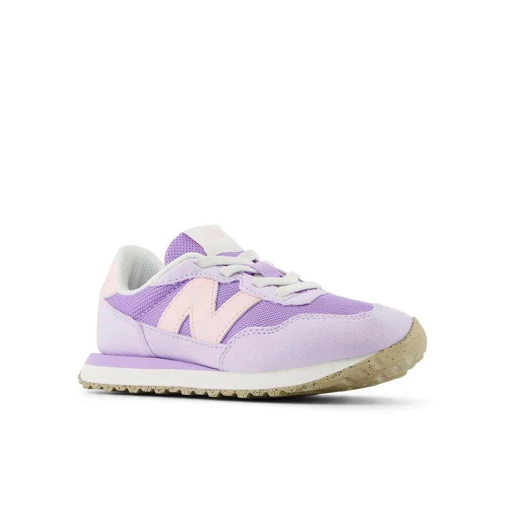 Детские кроссовки для мальчиков с эластичной застежкой Bungee 237 V1 New Balance, Lilac Glo Shell Pink — фото 4