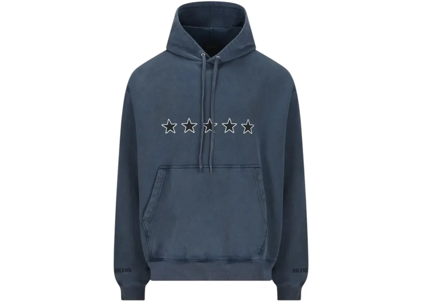 Мужской худи оверсайз с принтом Balenciaga, Washed Navy