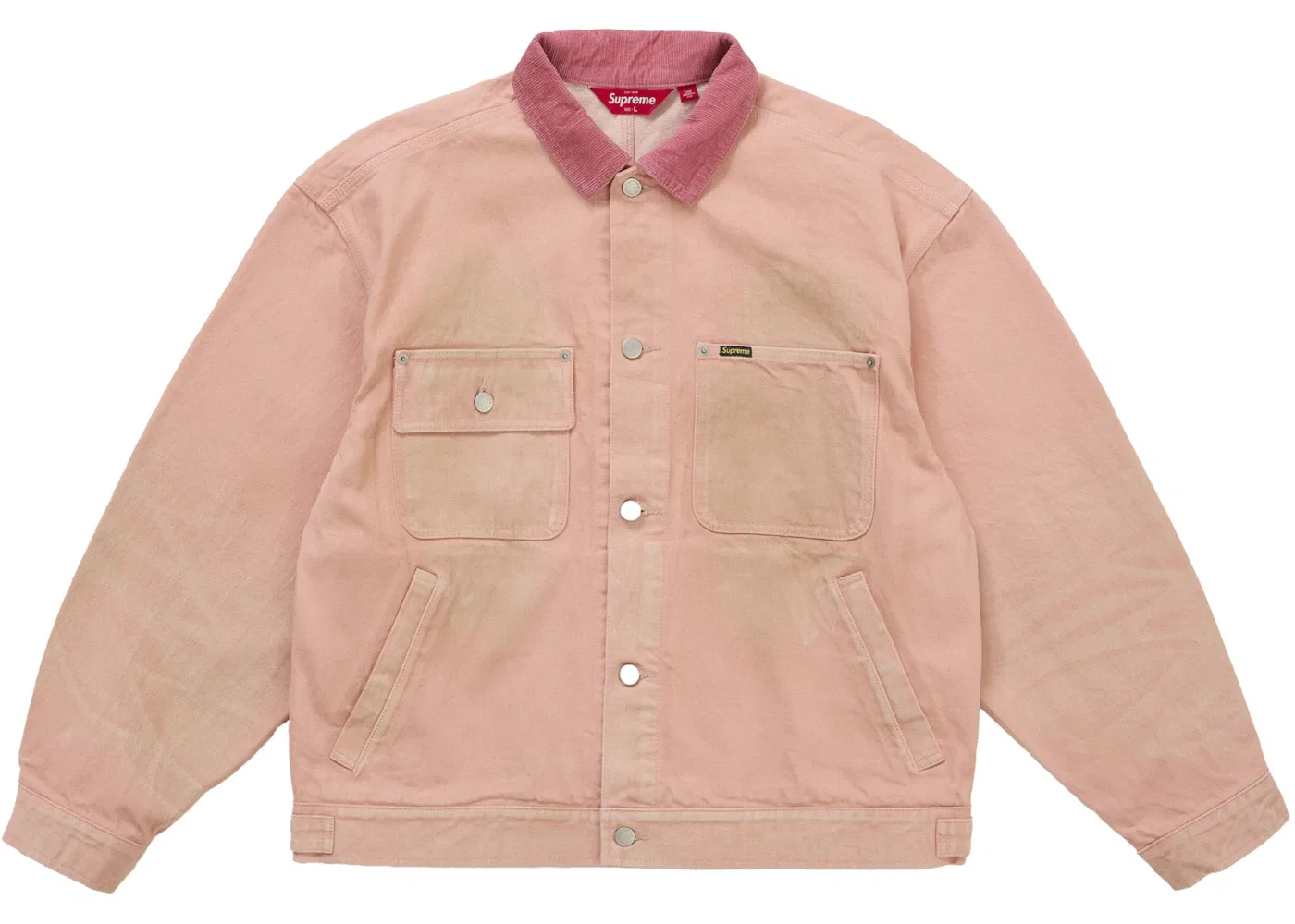 Мужская куртка-джинсовка с потертостями Supreme Jacket (FW25), Washed Pink