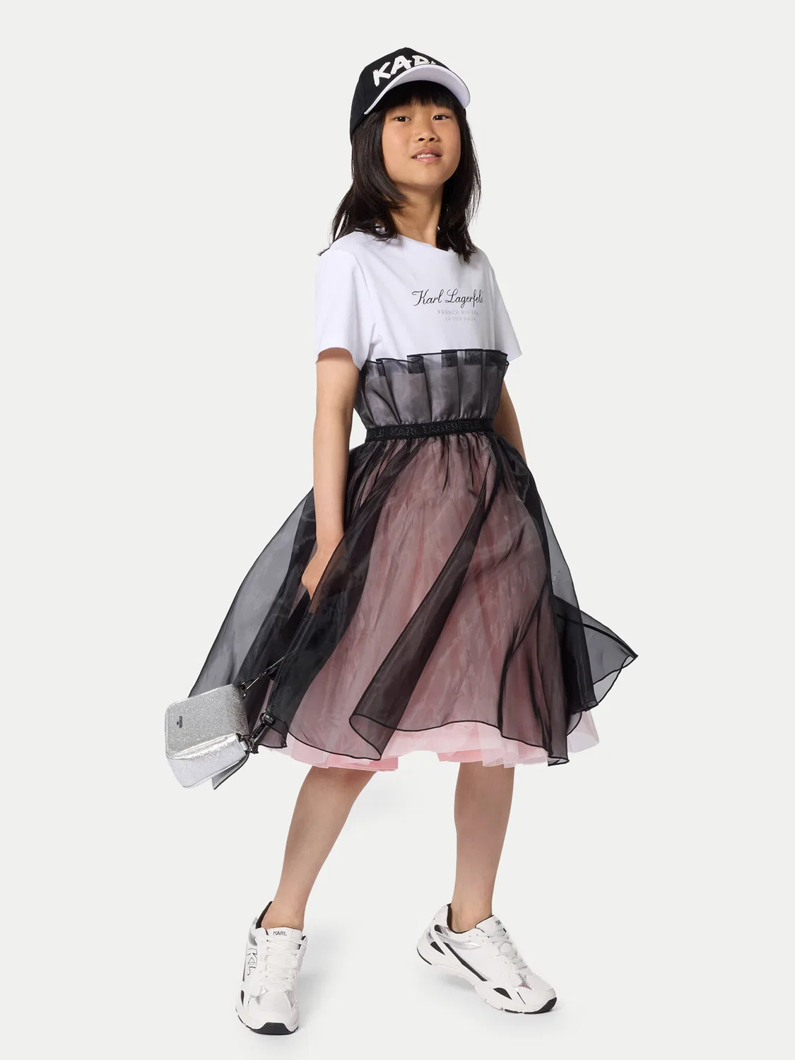Повседневное платье стандартного кроя для девочки Karl Lagerfeld Kids, розовый