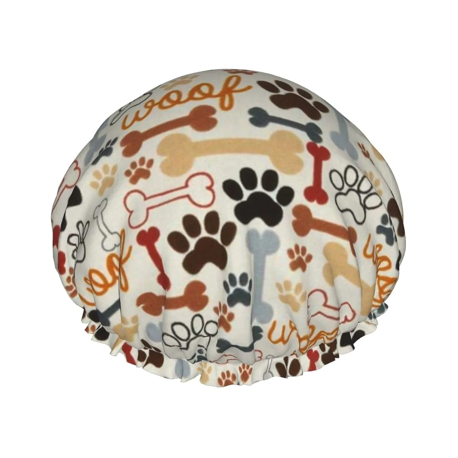 Шапочка для душа с принтом костей и лап, JBYJBX, 1 шт, Dog bone paw prints