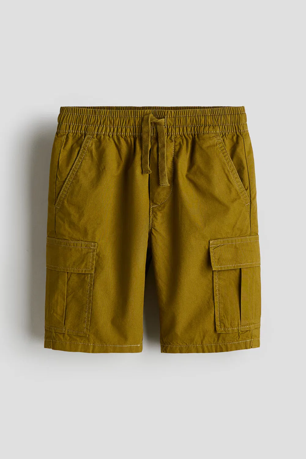 Шорты-Карго из хлопкового поплина H&M, Dunkles Khakigrün
