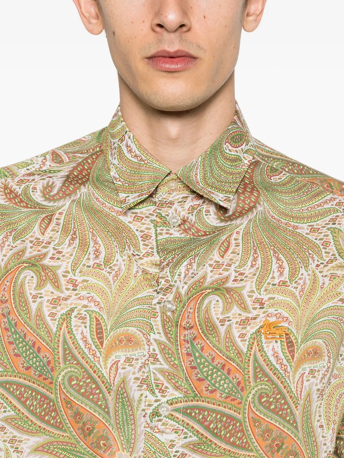ETRO Рубашка из 100% хлопка зеленого цвета — фото 3