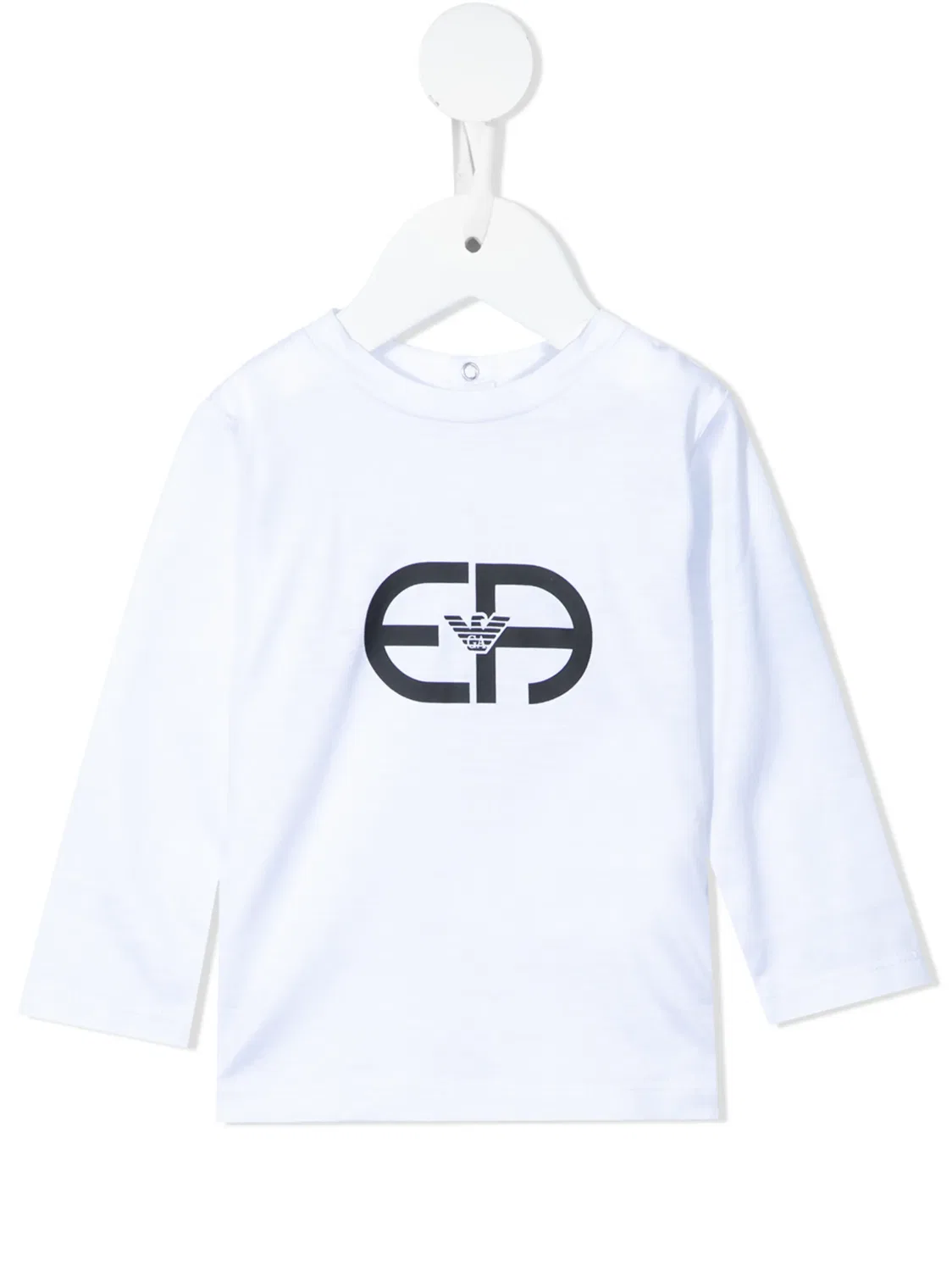 Футболка с логотипом и длинными рукавами Emporio Armani, белый