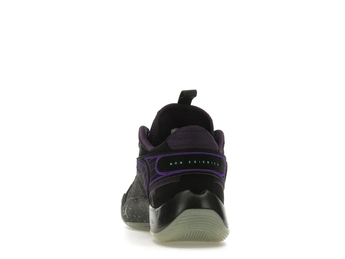 Детские кроссовки для мальчиков с принтом Jordan Luka 2 Jordan, Black/Grand Purple/Aurora Green/Glow — фото 4