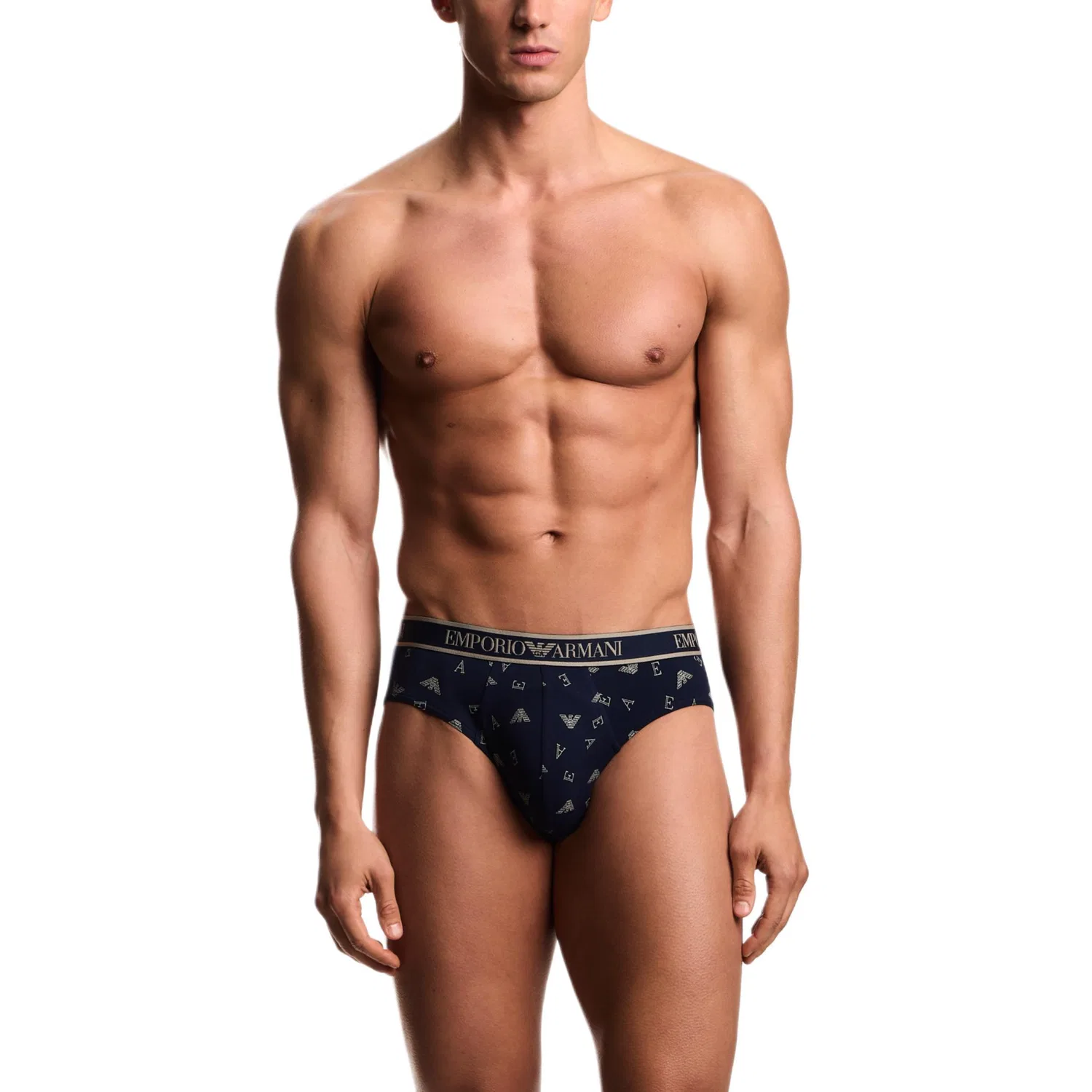 Мужской комплект трусов с принтом EA7 SS26 Briefs EMPORIO ARMANI, Red+White+Blue — фото 2