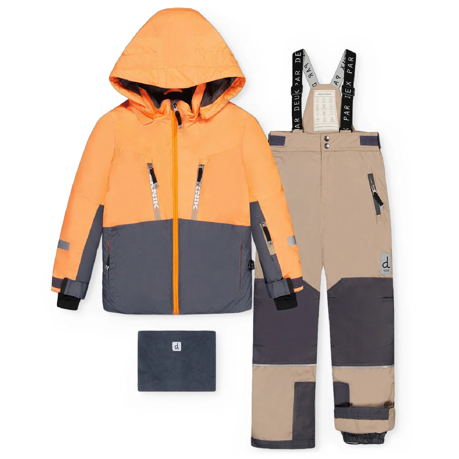 Костюм горнолыжный детский утепленный 2 предмета Teknik Deux Par Deux, Neon Orange
