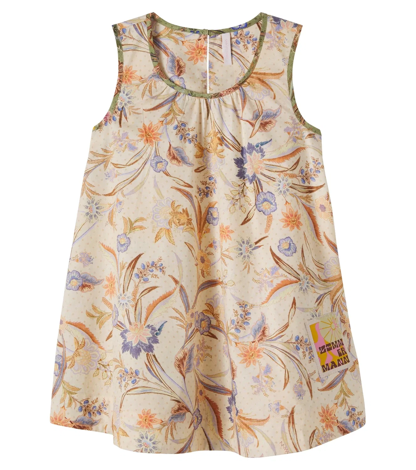 Платье хлопковое с цветочным узором Indra Zimmermann Kids, бежевый