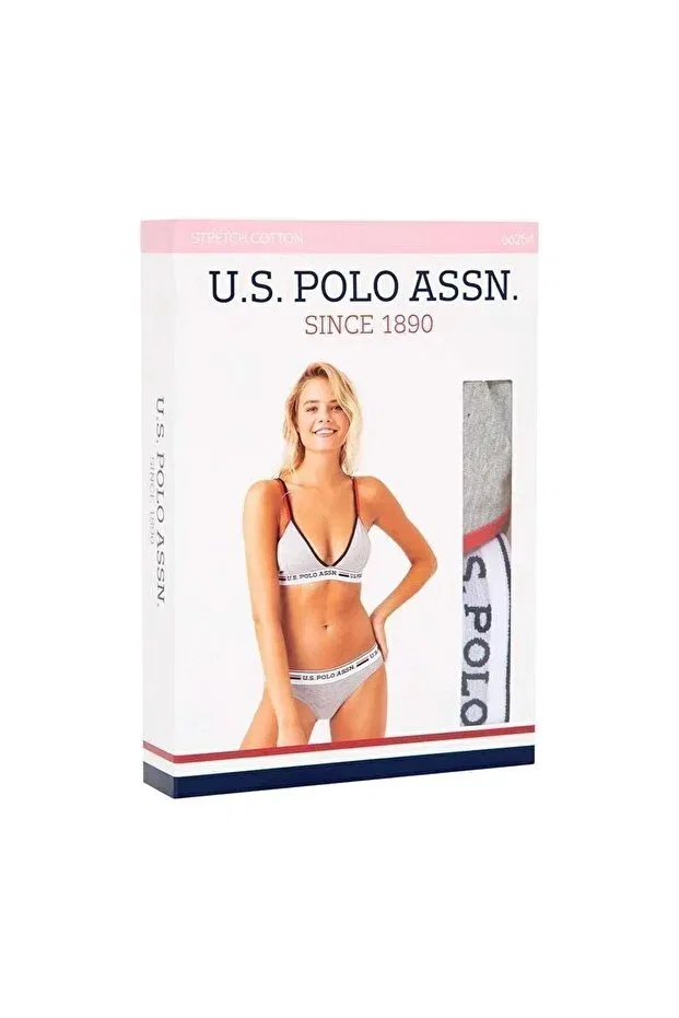 Женский хлопковый комплект боди-бралетт U.S. Polo Assn., Gray — фото 4