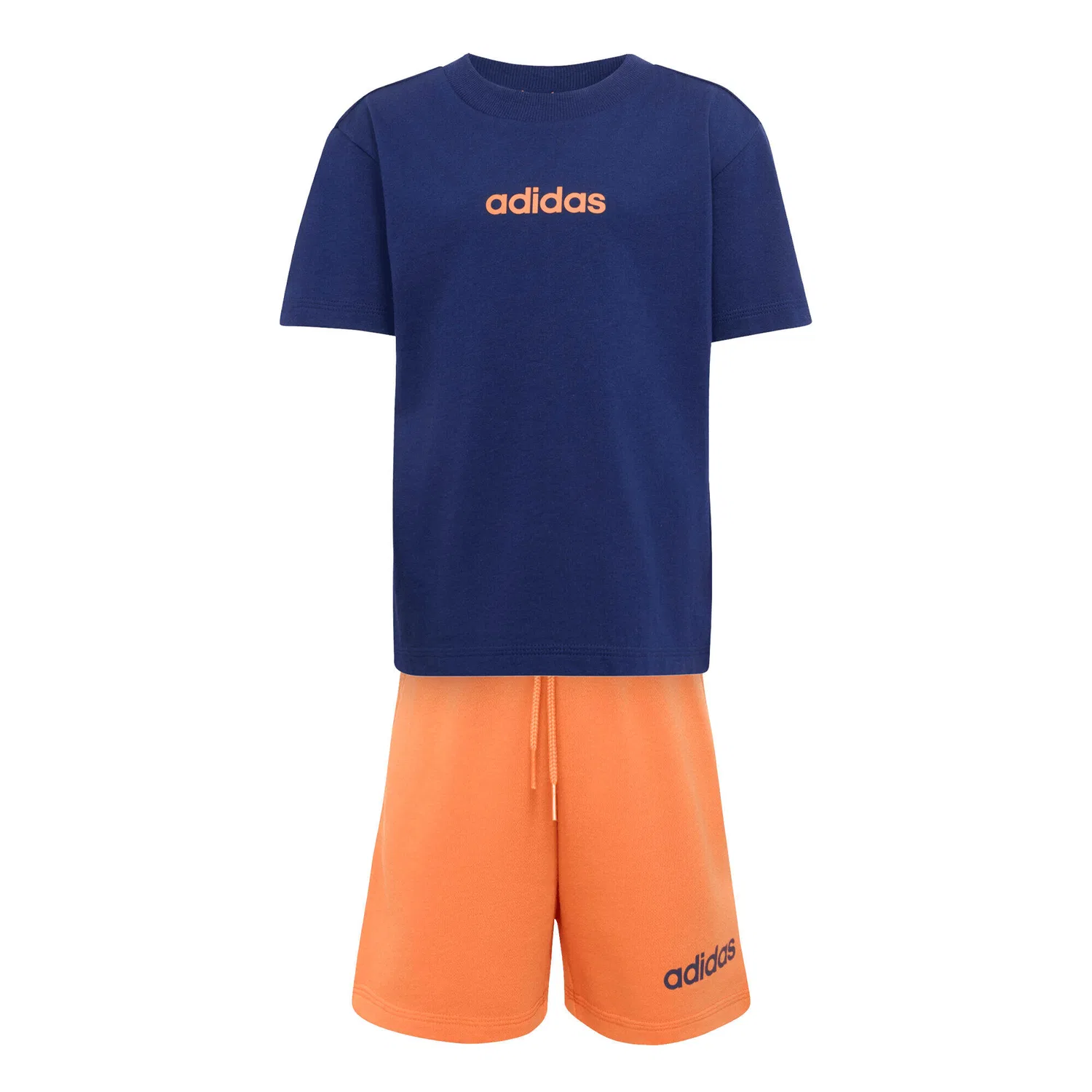 Детский спортивный комплект из футболки и шорт с принтом LK LIN T-SET Adidas, Darkblau Orange Navyblau
