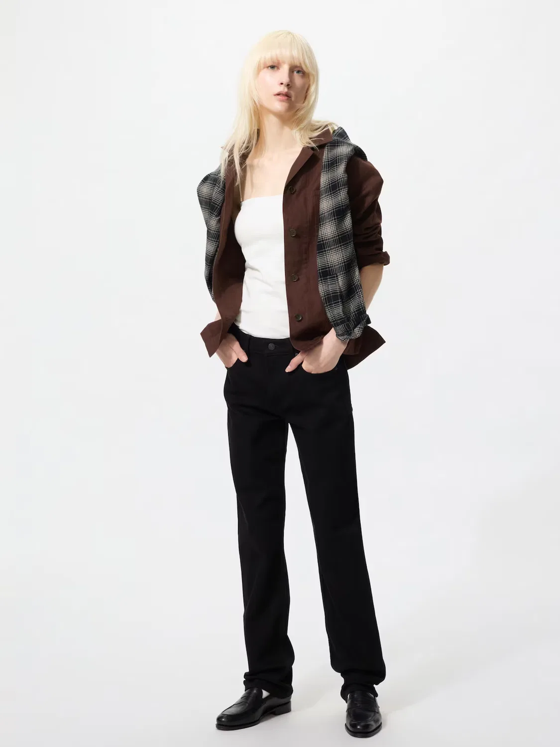 Джинсы Uniqlo Uniqlo, прямые узкие, черный