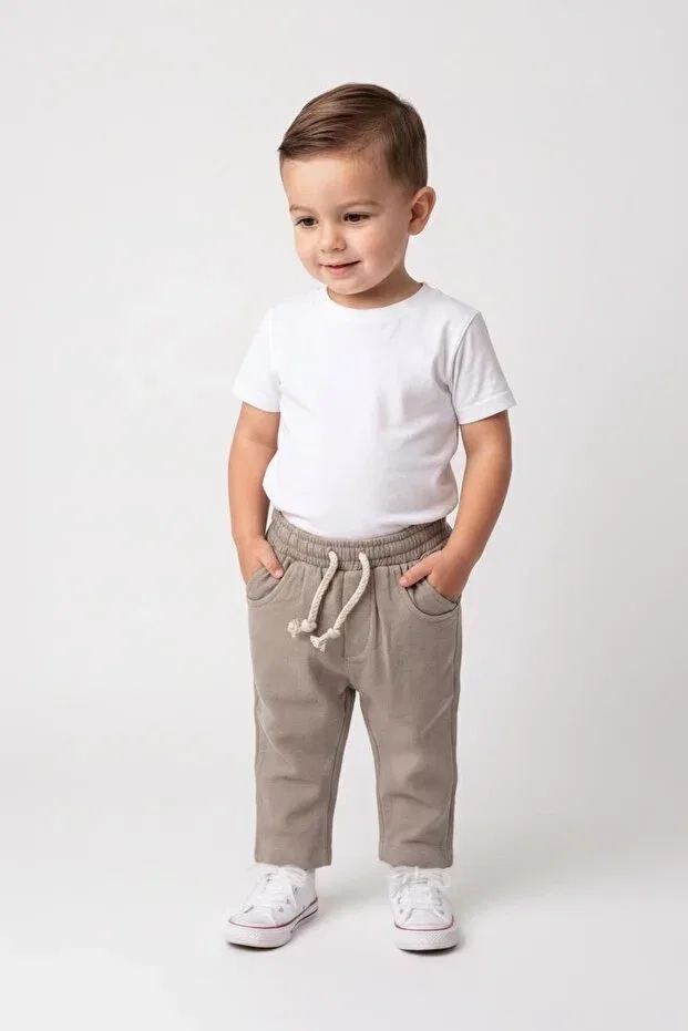 Детские брюки для девочек хлопковые Миабейби, Beige Miababy — фото 3