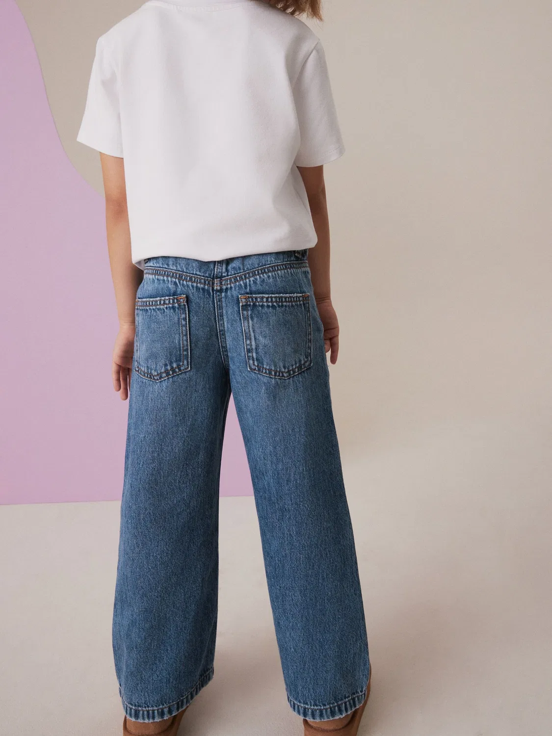 Джинсы широкие, модель Wide Leg Next, темная стирка — фото 3