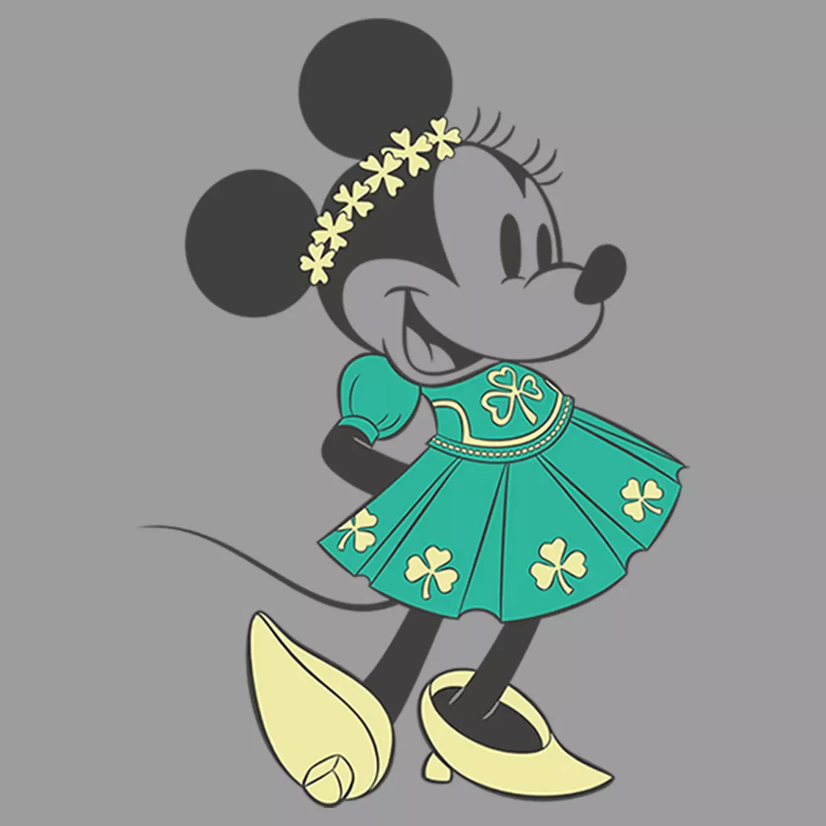 Детская худи с принтом Flower Girl Minnie Mickey Mouse & Friends, Athletic Heather — фото 2