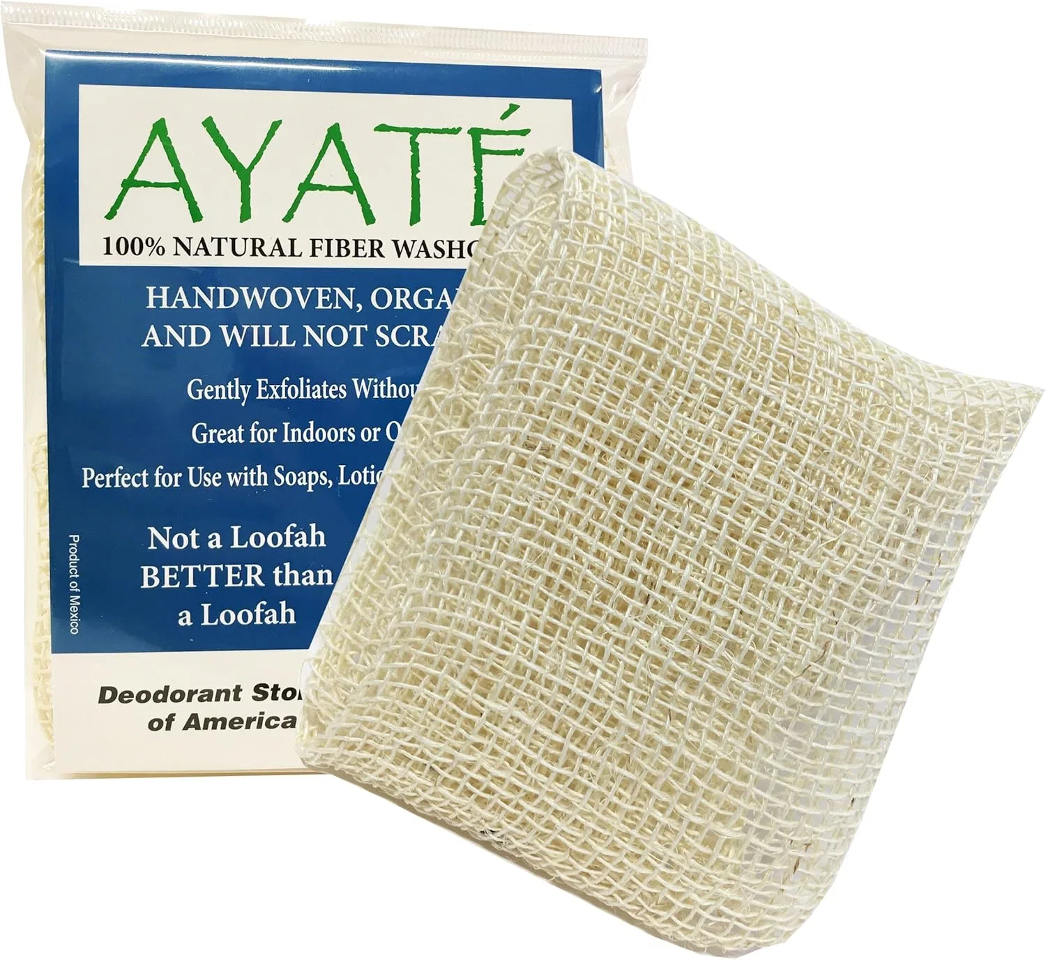 Мочалка Ayate, 100% натуральные волокна, Windrift Hill, 12.7x17.8x2.5 см, Beige