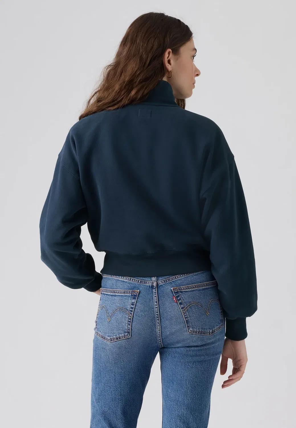 Винтажная толстовка 80-х годов с застежкой-молнией на четверть длины Levi'S, Navy Blazer — фото 3