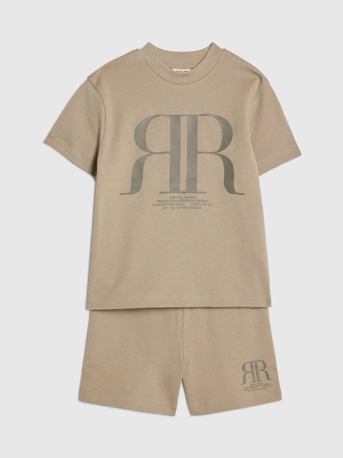 Набор футболка и шорты RR River Island, Хаки Зеленый — фото 3