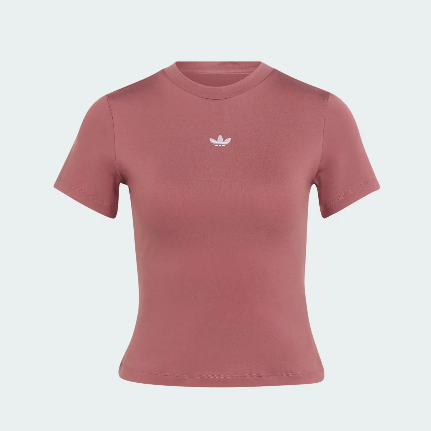 Женская футболка с облегающим кроем Essentials Polyester Short Sleeve T-Shirt Adidas Originals, бордовый — фото 4