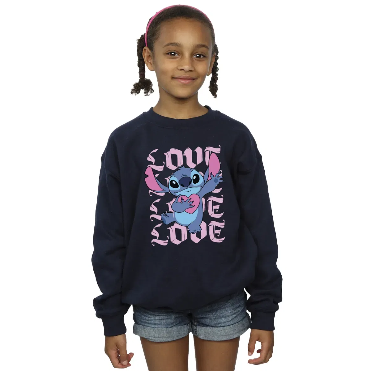 Свитшот с принтом Valentine Love Lilo & Stitch, Navy